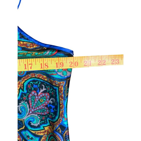 Vintage 90's California Miss Paisley Slip Dress With Spaghetti Straps Boho Style - Picture 2 of 9